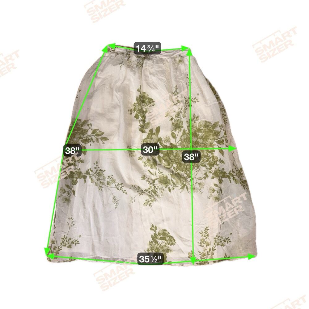 Calypso St Barth White Green Floral Maxi Skirt Sz M, Boho Gypsy Cottagecore NWT - Picture 8 of 10